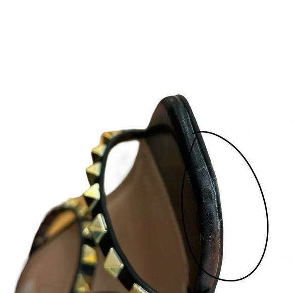 Steven New York Jacee Sandal Black Gold Studded Heels - Picture 6 of 9